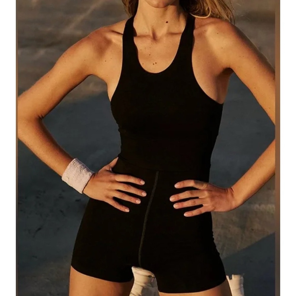 Free People Movement Black Every Single Time Runsie Size XS Small